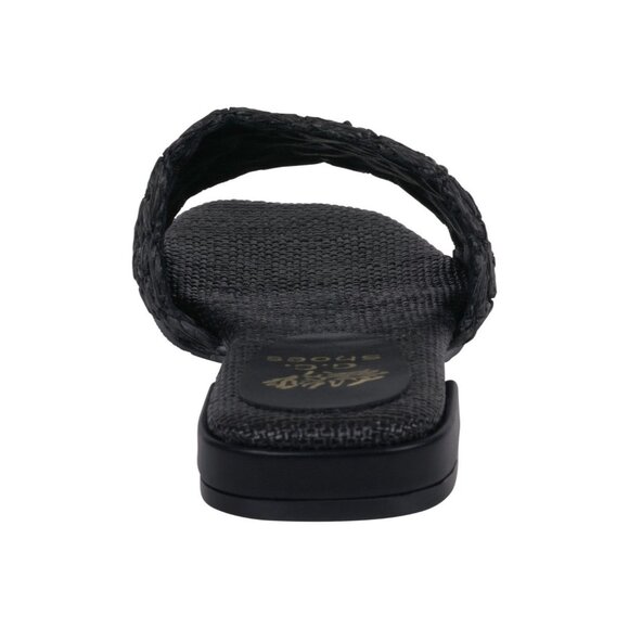 GC Shoes Womens Kendra Woven Square Toe Single Band Sandals Black Size 9M NIB - Picture 4 of 5